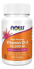 VITAMINA D3 NOW FOODS 10.000 UI – 120 SOFTGELS