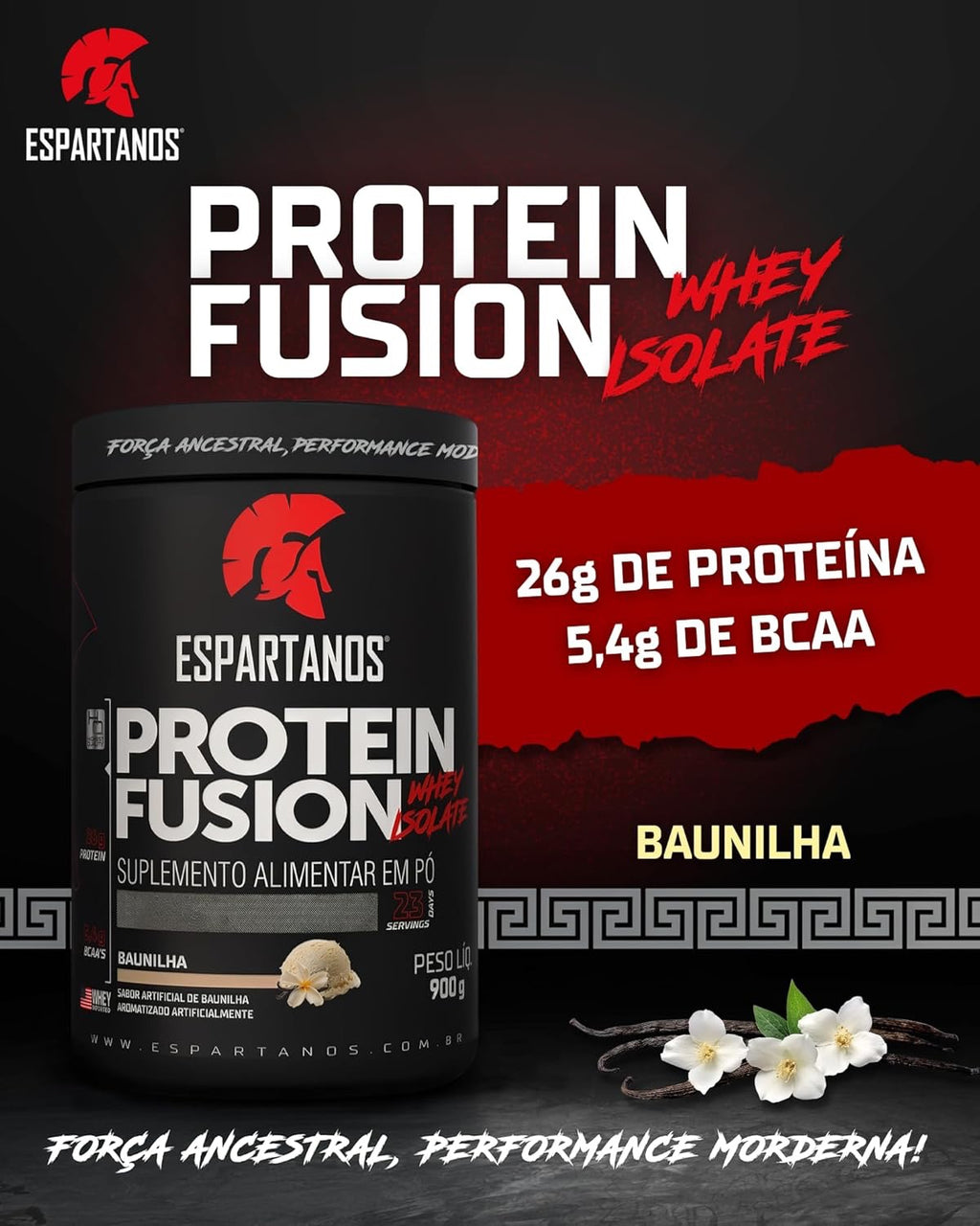 Whey Protein Fusion Isolate Baunilha 900g - Espartanos